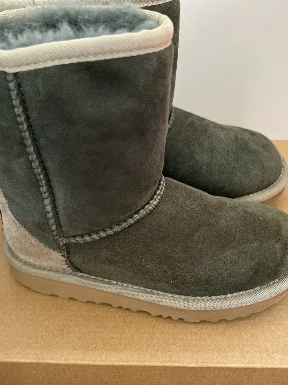 Kids Cozy Suede Winter Boots - Dark Green